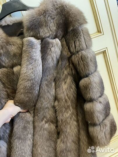 Шуба песец Elena furs 42 цвета соболя