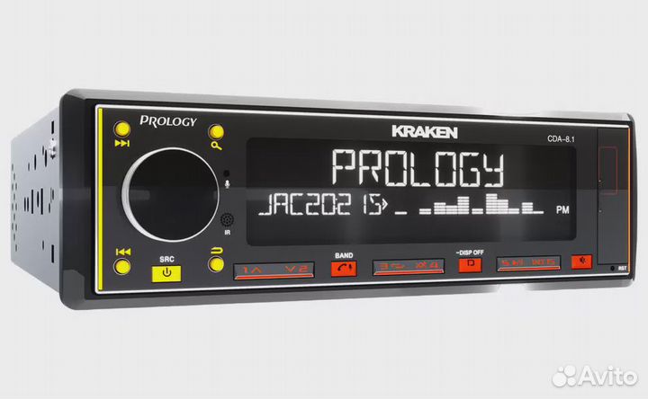 Автомагнитола Prology CDA-8.1 kraken 1DIN 8х65Вт