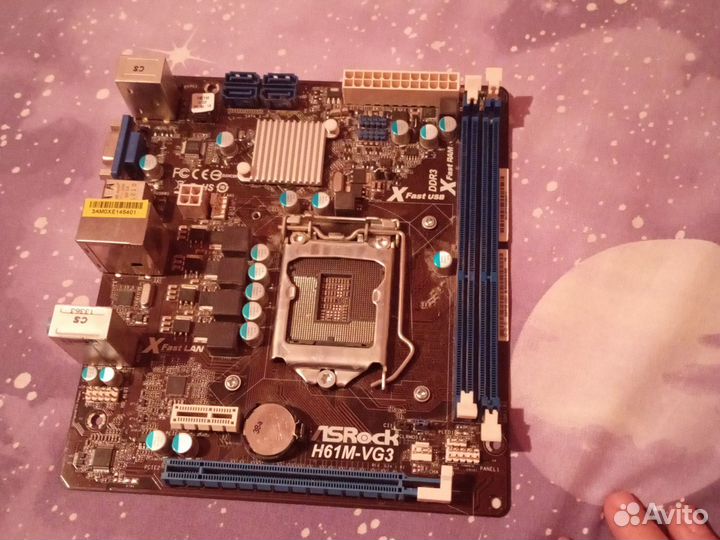 Материнская плата 1155 asrock h61m-vg3