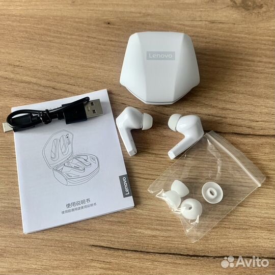Беспроводные наушники Lenovo GM2 pro Белые