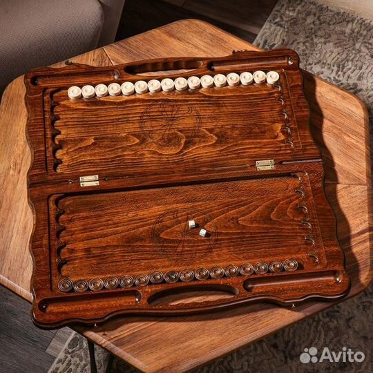 Нарды ручной работы 'Орел со змеей', глубокая резк