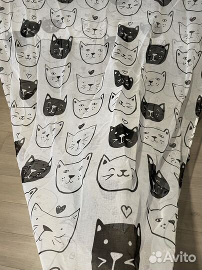 Тюль шторы котики новая на ленте 3метра