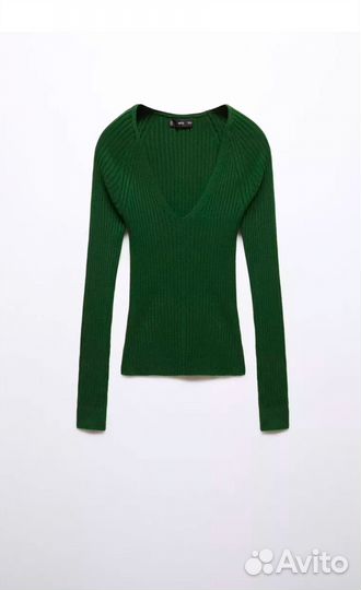 Джемпер зелёный mango новый xs