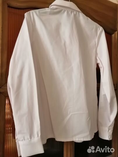 Блузки рубашки школьн., рост 140 - 164, бел./роз