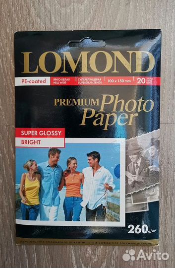 Фотобумага 10х15 глянцевая Lomond 260 г. 20 листов