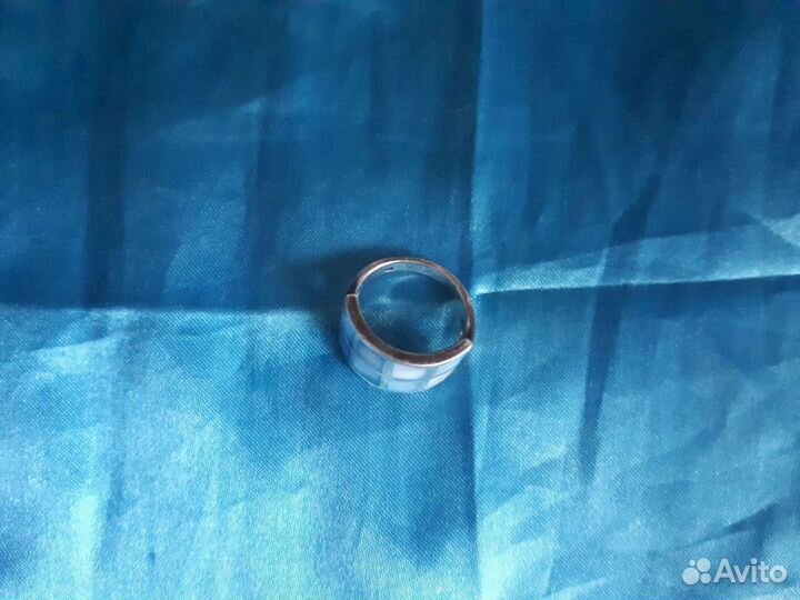 Кольцо серебряное перламутр проба 925