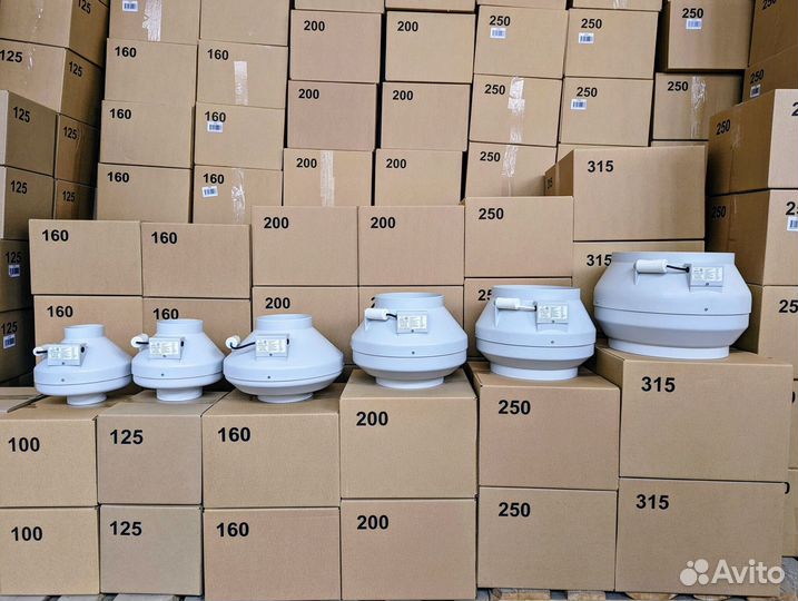 Канальный вентилятор от 100 до 315мм, вытяжной, пр