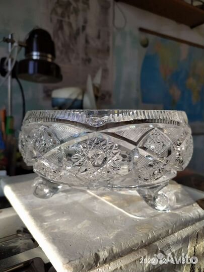 Салатник хрустальный на ножках СССР