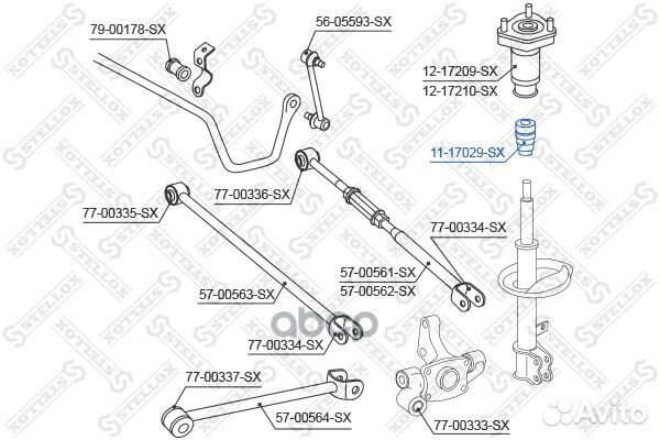 Отбойник амортизатора заднего Lexus RX330/350 03