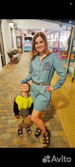 Джинсовое платье рубашка