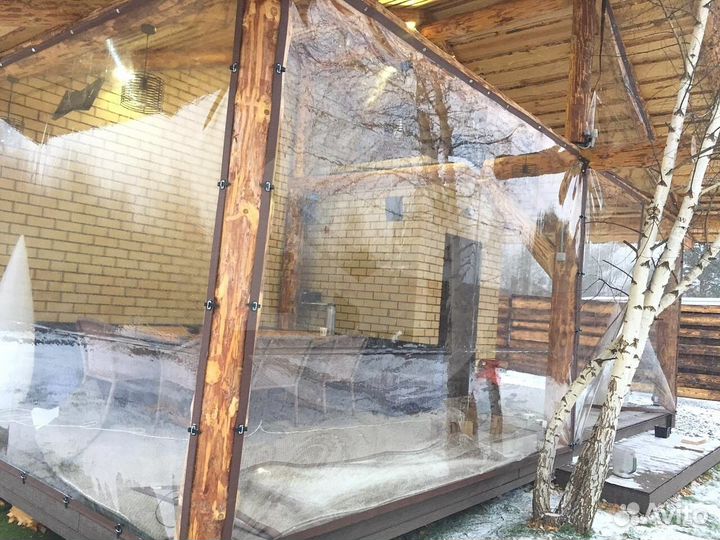 Гибкие окна на беседку