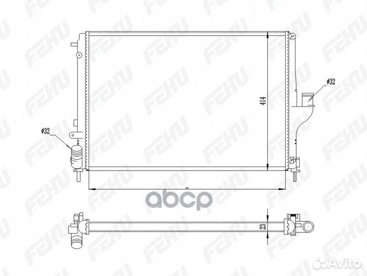 Радиатор охлаждения (сборный) для LADA Largus