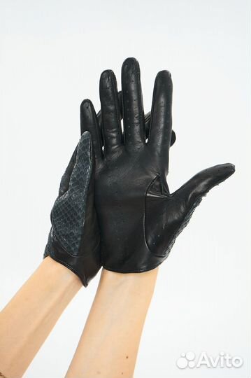 Перчатки Верди из кожи питона