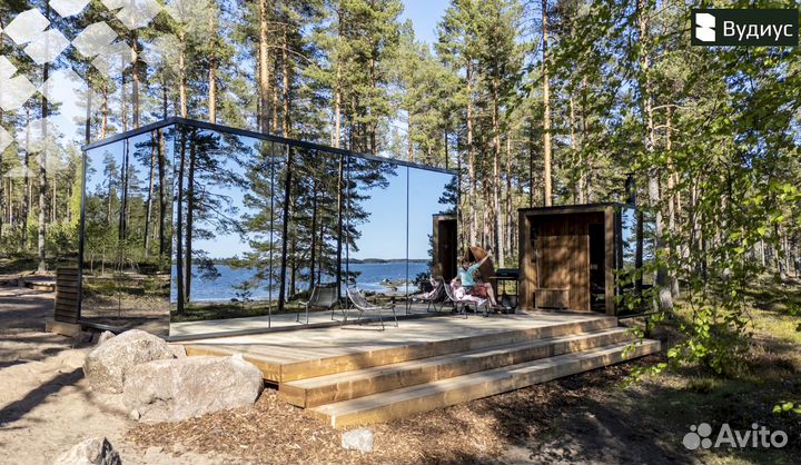 Зеркальный дом для глэмпинга с отделкой