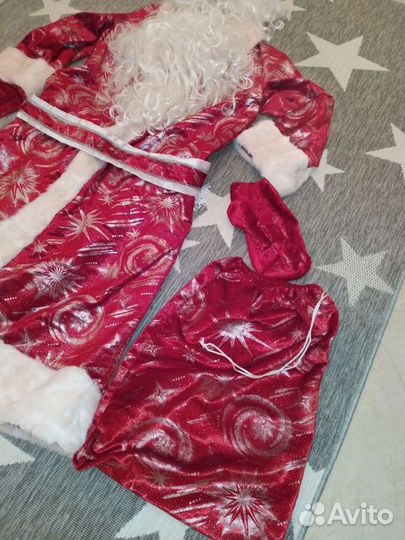 Костюм Деда Мороза. Санта Клауса костюм, борода, п