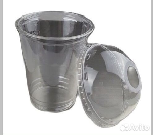 Пластиковые стаканы с крышкой сфера 400,500,300 мл