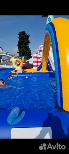 Надувной аквапарк на пляж батут