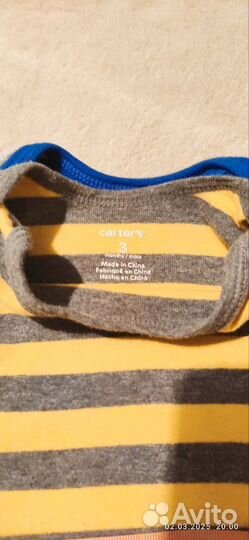 Боди 4 шт с длинным рукавом Carters 62 (3 месяца)