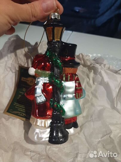 Статуэтка стекло игрушка музыканты дети у фонаря