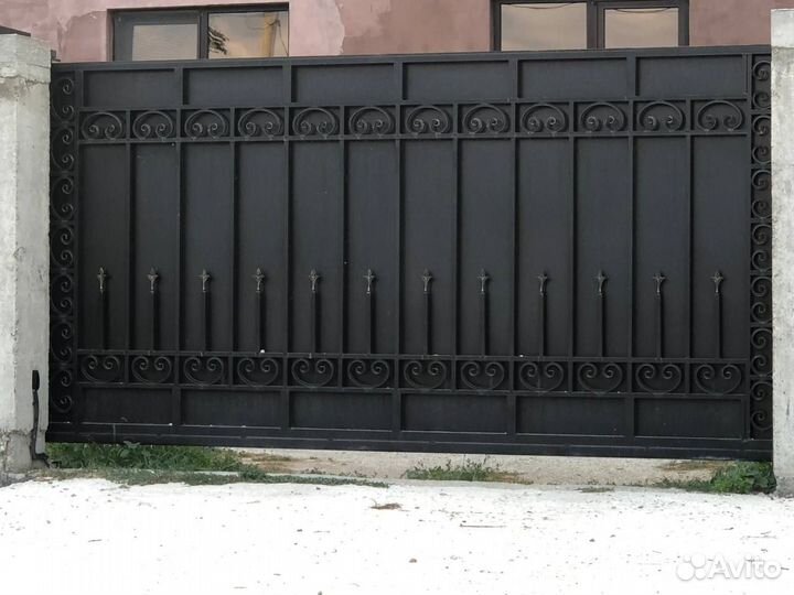 Ворота ручные распашные прямые кованные