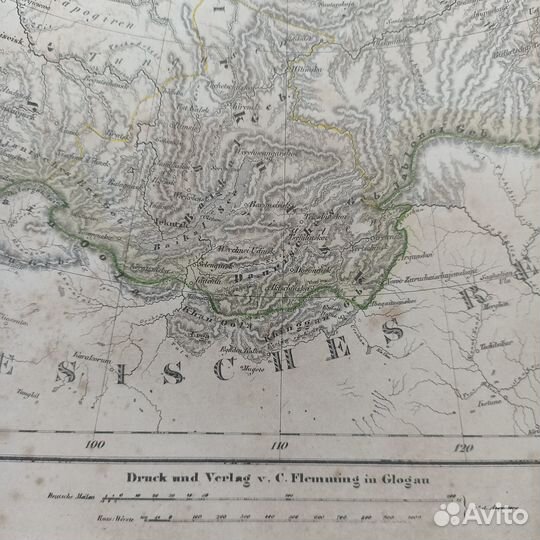 Антикварная карта Азиатских владений России 1854
