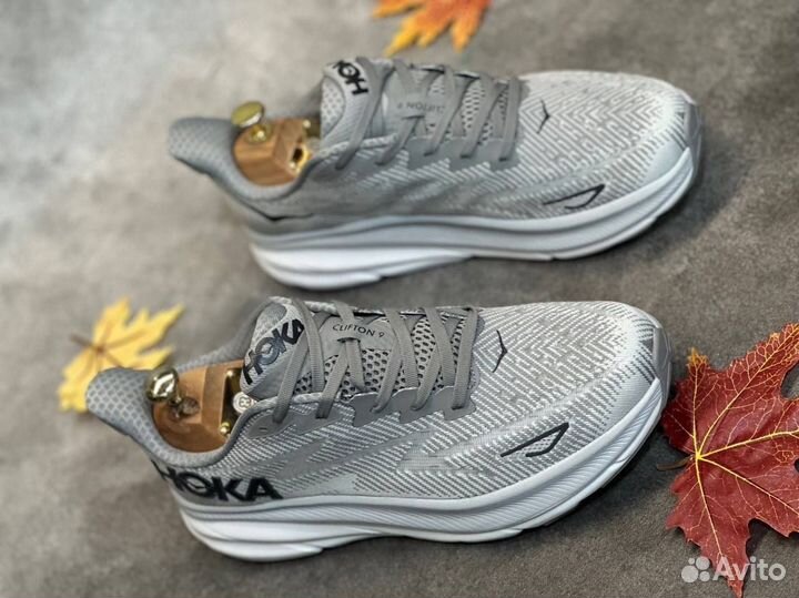 Hoka clifton 8 беговые серые разм. 43