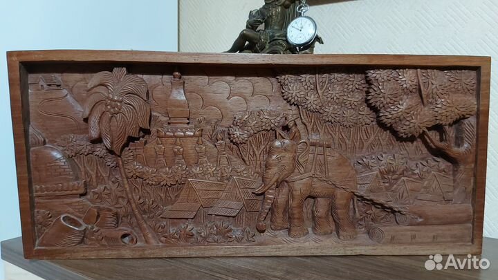 Панно настенное резьба по дереву винтаж