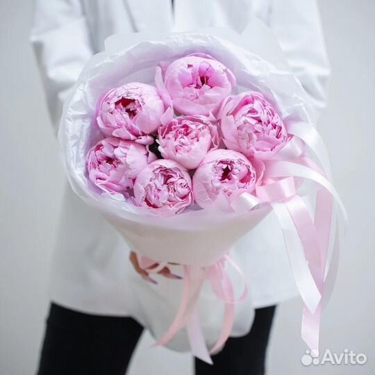 Пионы розовые 7 шт