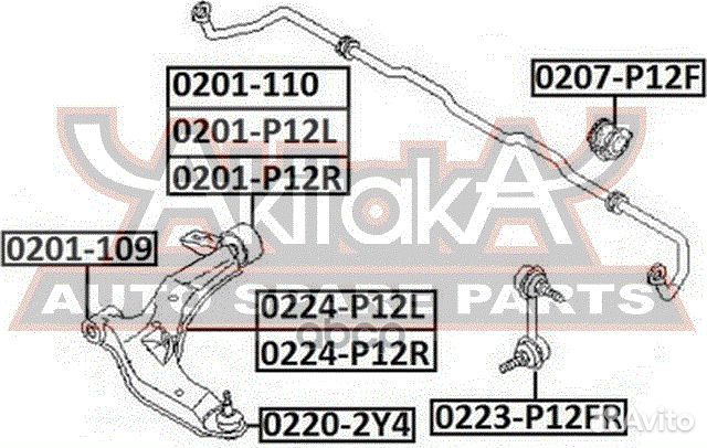 Сайлентблок переднего рычага задний левый 0201P12L