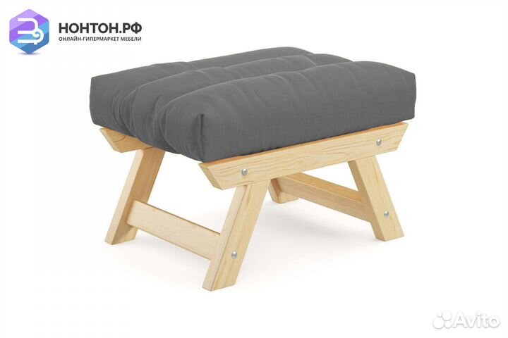 Пуф Амбер светло-серый