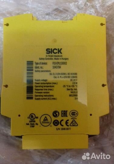 Реле безопасности Sick FX3-CPU130002 1043784