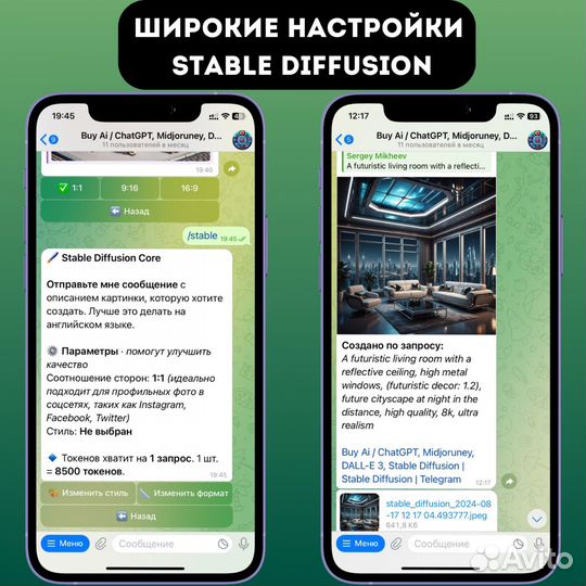 Телеграм бот ChatGpt, Midjourney, Stable Diffusion