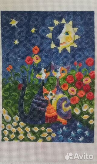 Вышитые картины без рамки