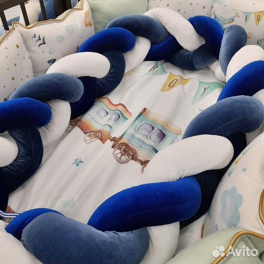 Бампер в кроватку My Baby «Косичка» 3,3 м