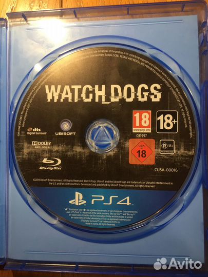 Диск Watch dogs ps4