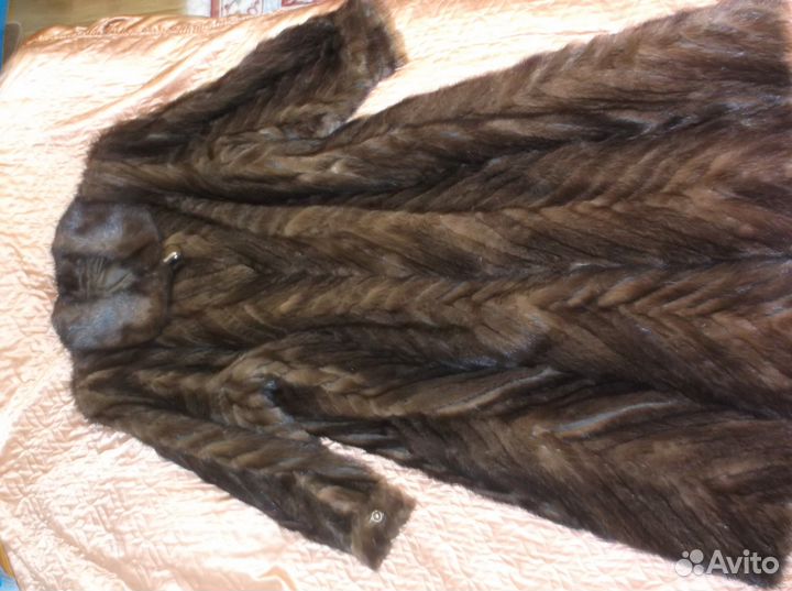 Шуба из хвостов норки лазерной обработки