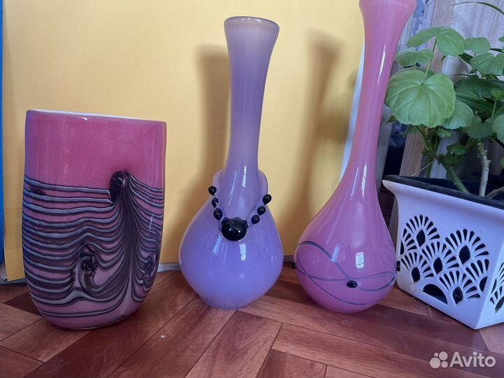 Ваза для цветов цветное стекло