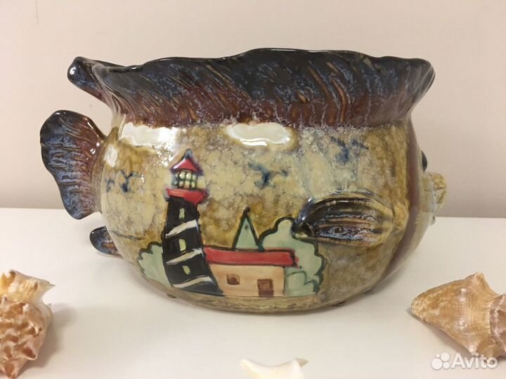 Керамическая ваза-шкатулка Рыбка