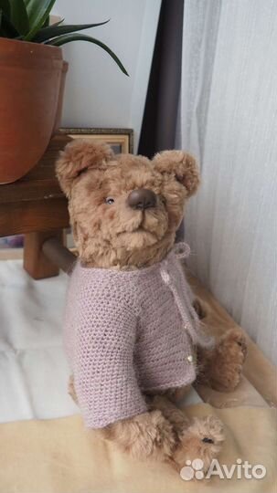 Плюшевый тедди медведь ручной работы