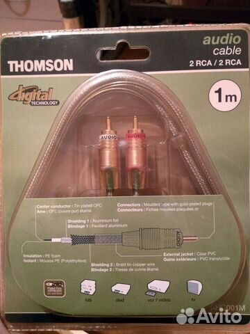 Аудио кабель 2 rca 2rca