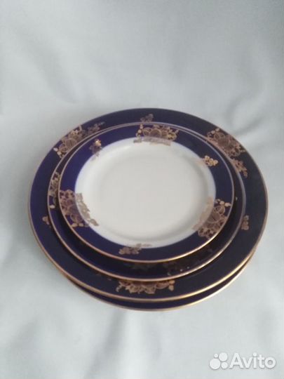 Набор тарелок Дулево кобальт 