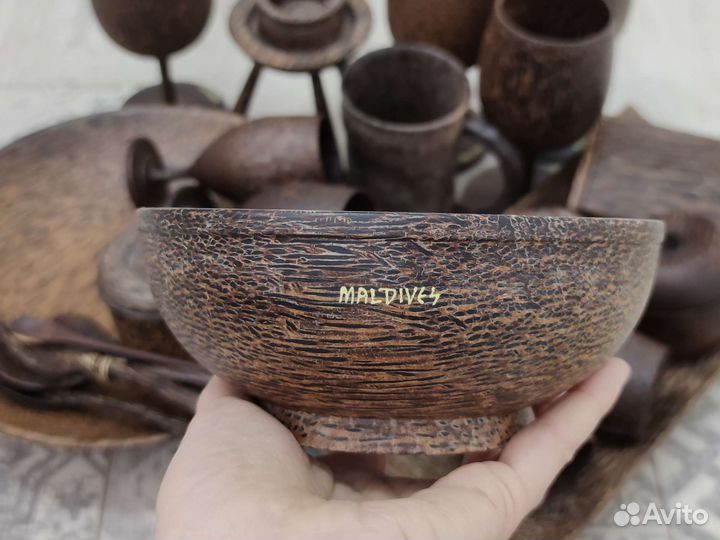 Посуда из кокоса, шкатулка из кокоса