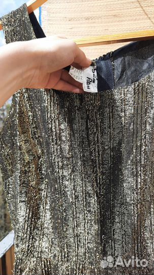 Золотое платье 44-46 винтаж 70е