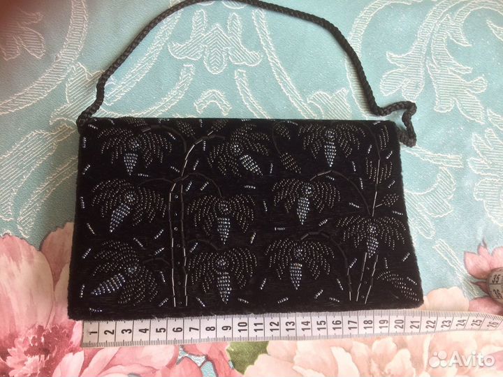 Клатч сумочка СССР бисер с бархатом
