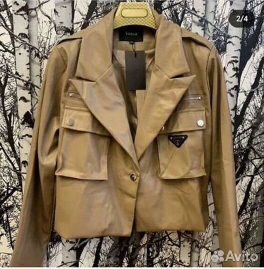 Куртка кожаная женская демисезонная 44 46 размер