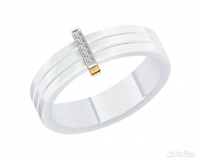Золотое кольцо женское 585 пробы с бриллиантами и