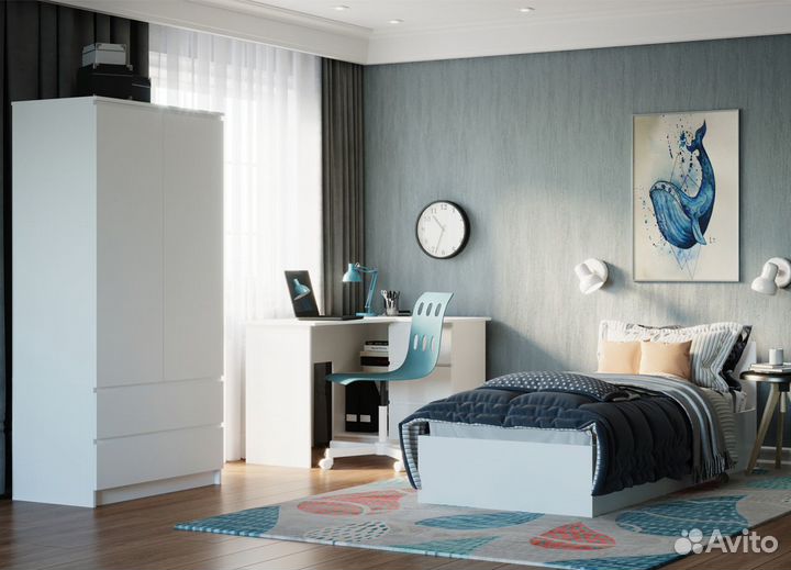 Кровать детская новая графит IKEA-стиль