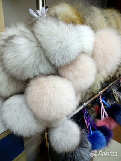 Помпоны из натурального меха