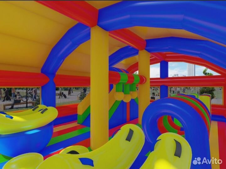 Надувной батут Миньон с крышей 6*8