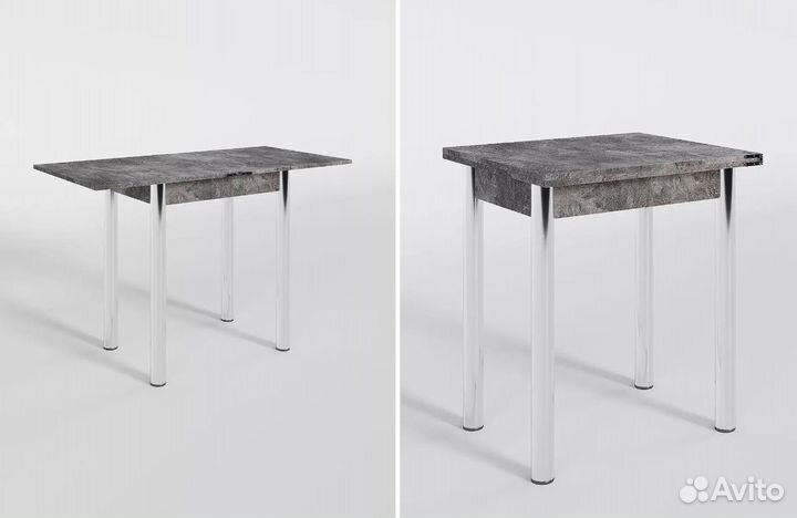 Стол раскладной (70-120/60) Виста, камень темный